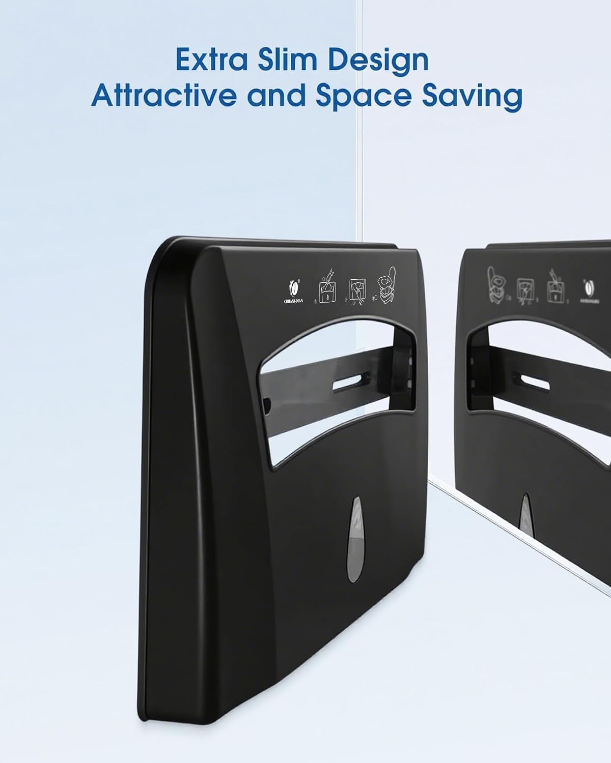 Toilet Seat Cover Dispenser, Dark Grey, 2-Pcs