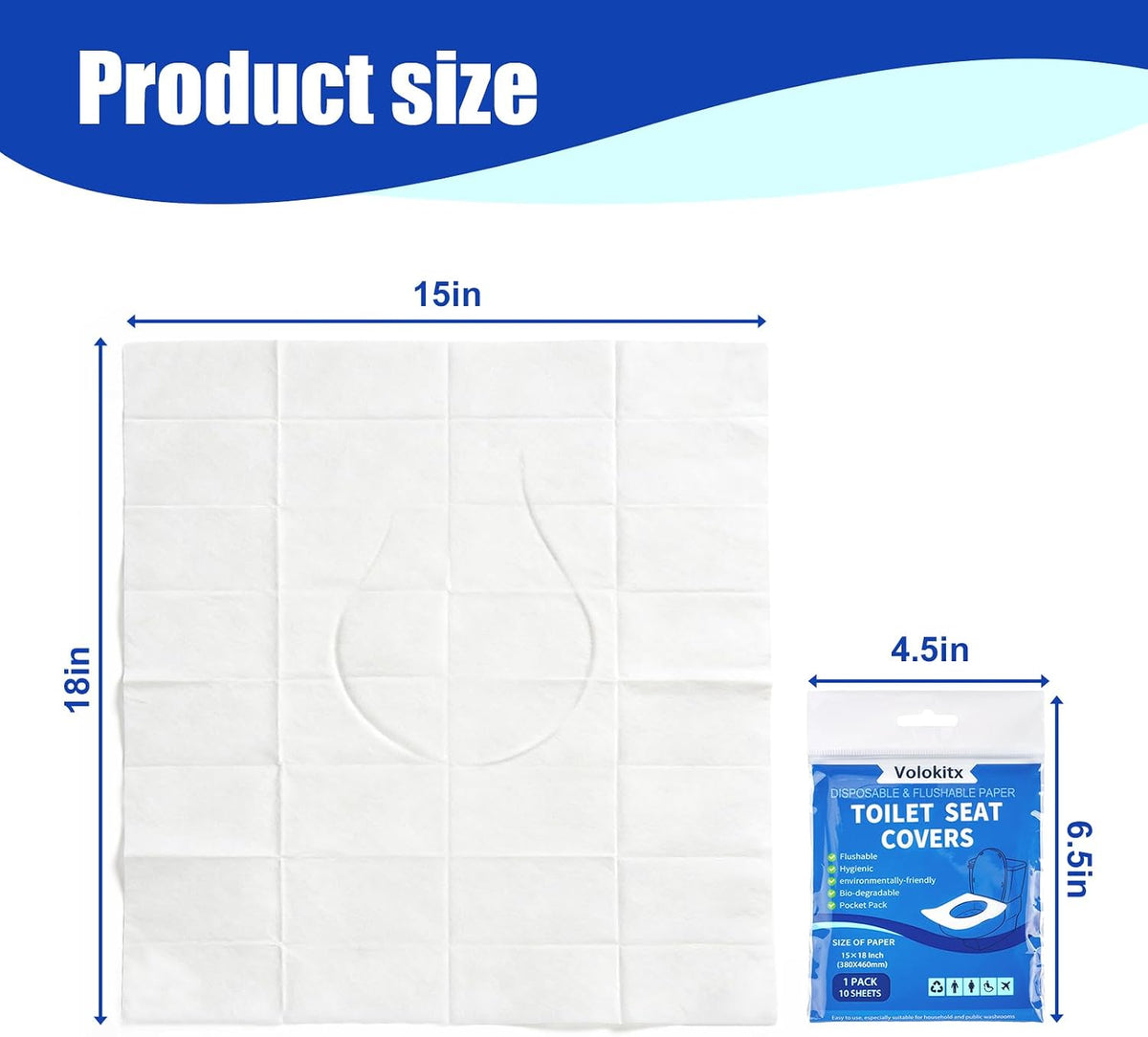 120 Pcs XL Toilet Seat Covers Disposable Flushable