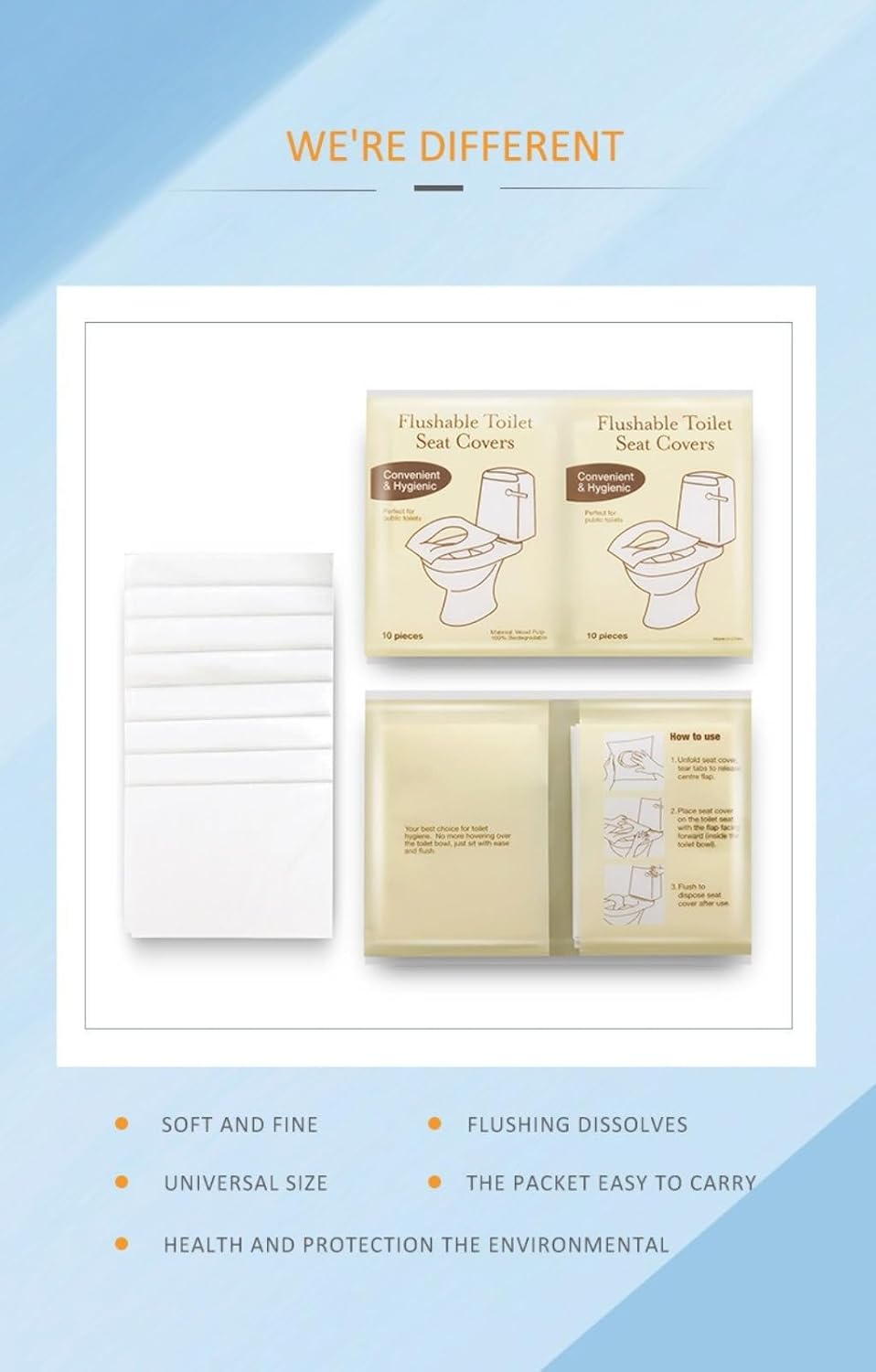 disposable toilet seat cover, 8‑Pack 10‑Pcs Each