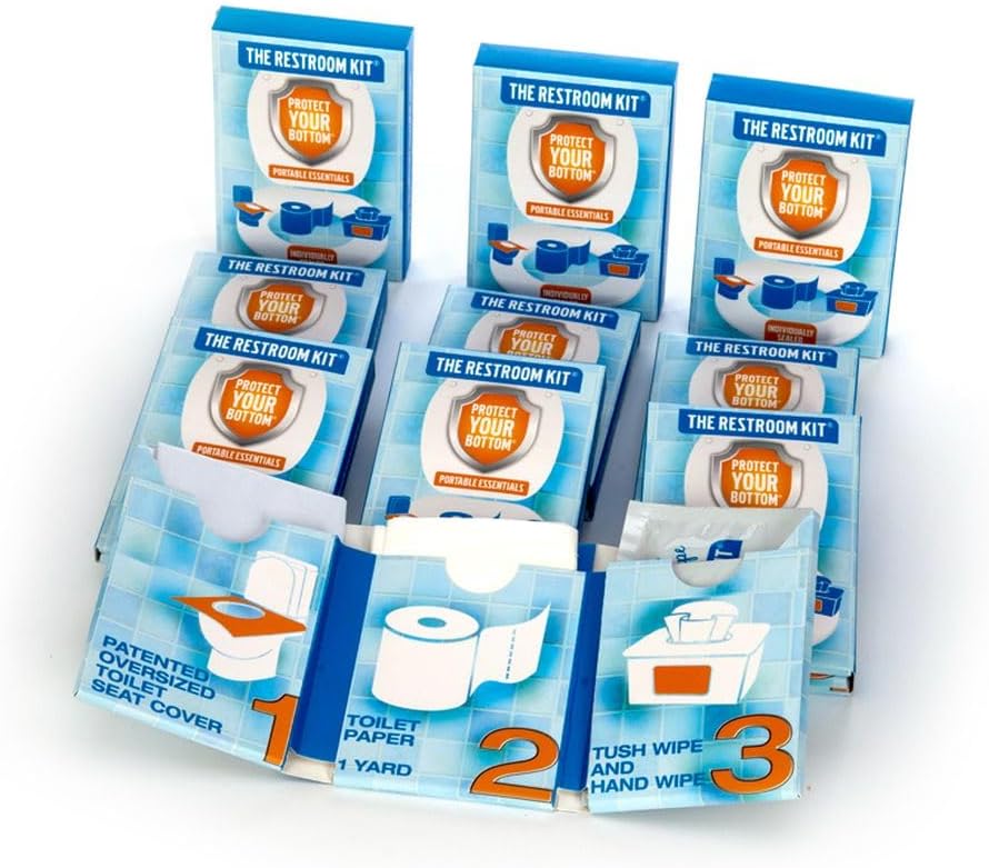 The Restroom Kit, 12 Pack Portable Disposable Toilet Seat Cover for Travel