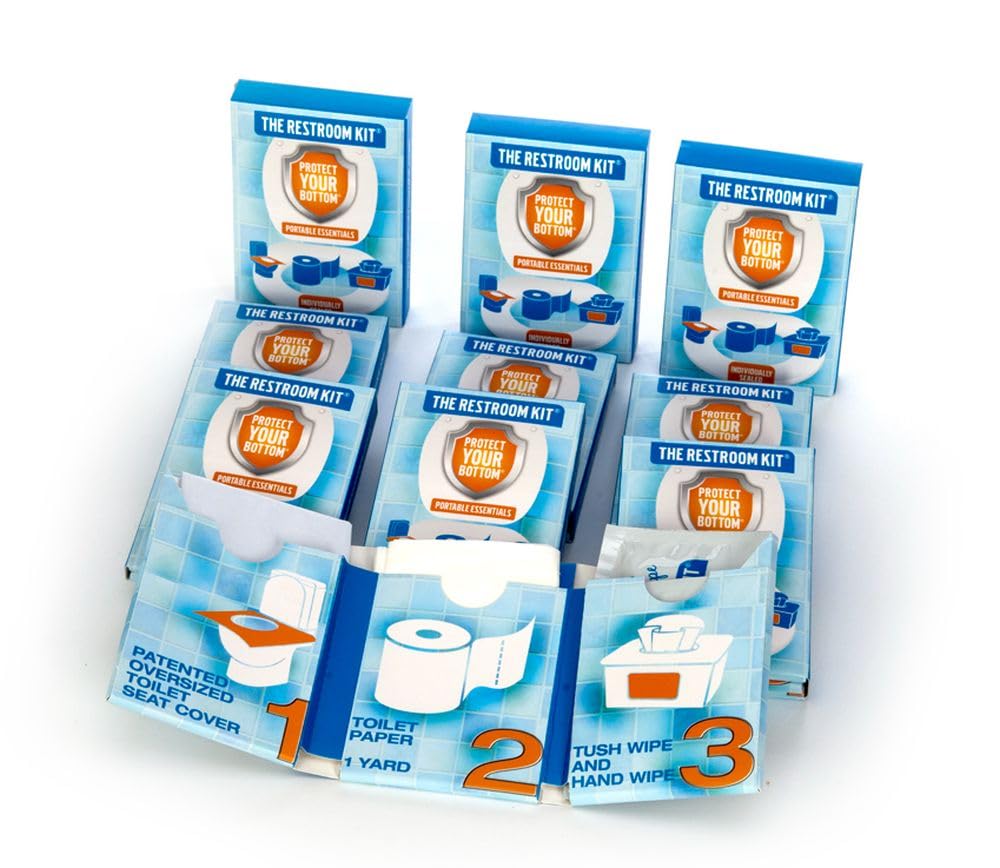 The Restroom Kit, 12 Pack Portable Disposable Toilet Seat Cover for Travel