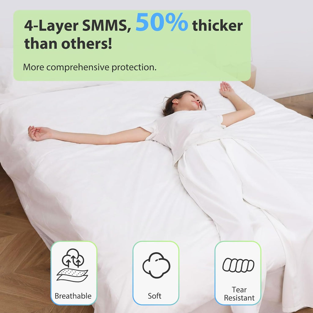 4 PCS Disposable Bed Sheet King Size for Travel