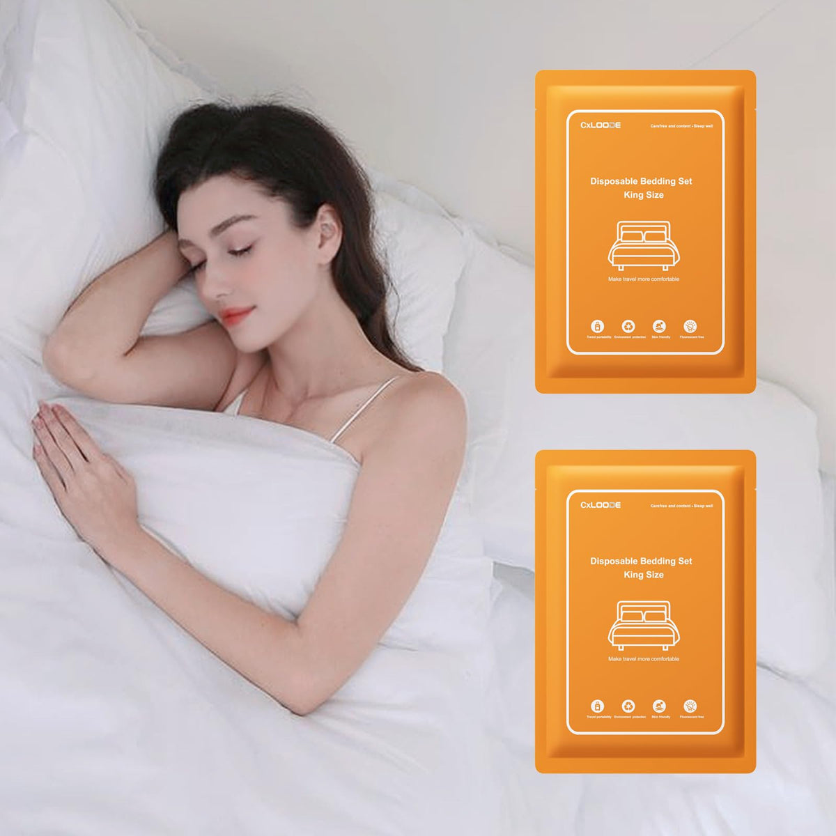 4 PCS Disposable Bed Sheet King Size for Travel Disposable Sheets for Hotel