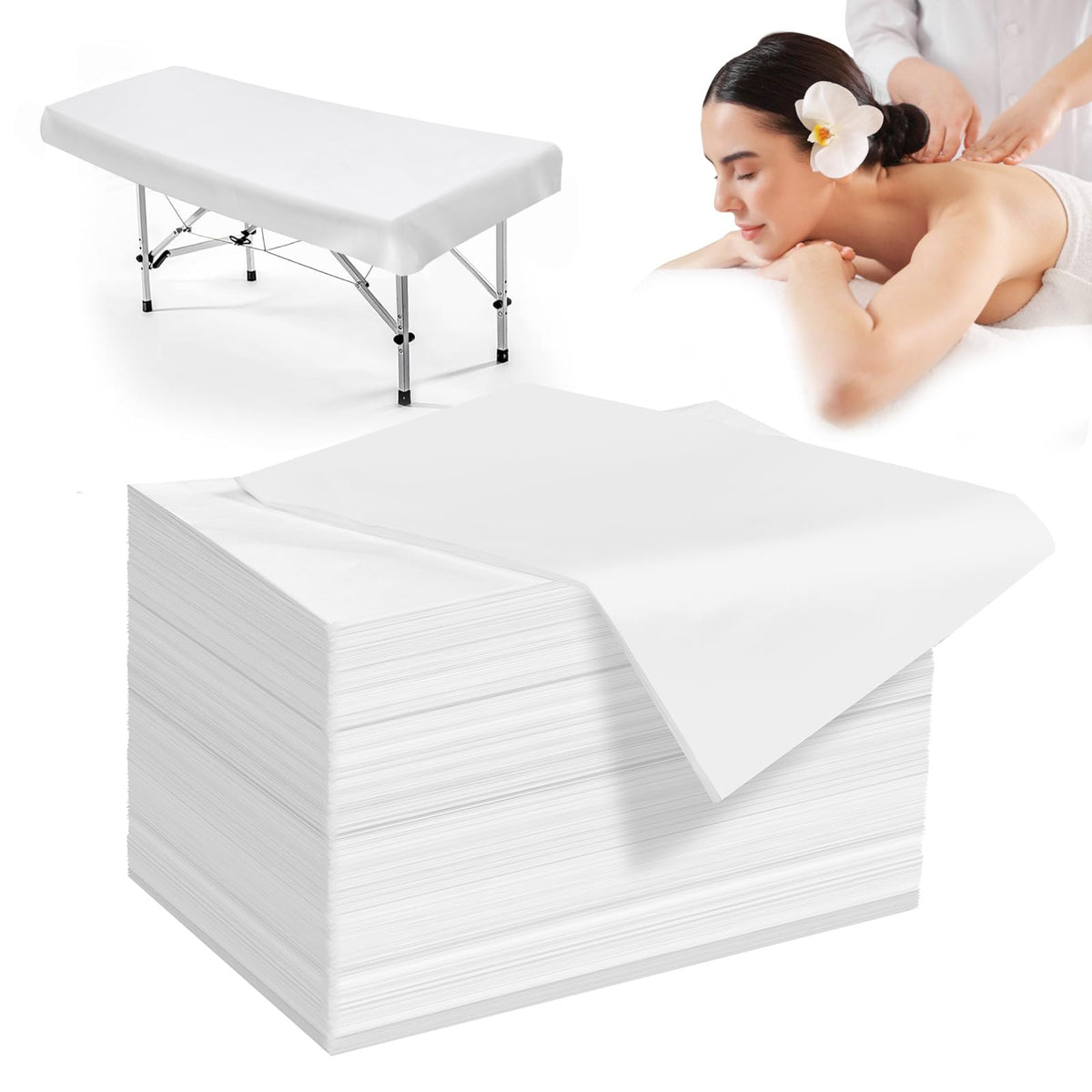 100 Pack Disposable Bed Sheets – 31.5 x 71 in Waterproof Non-woven Sheets for Massage, Spa, Tattoo & Salon Tables (Pink)