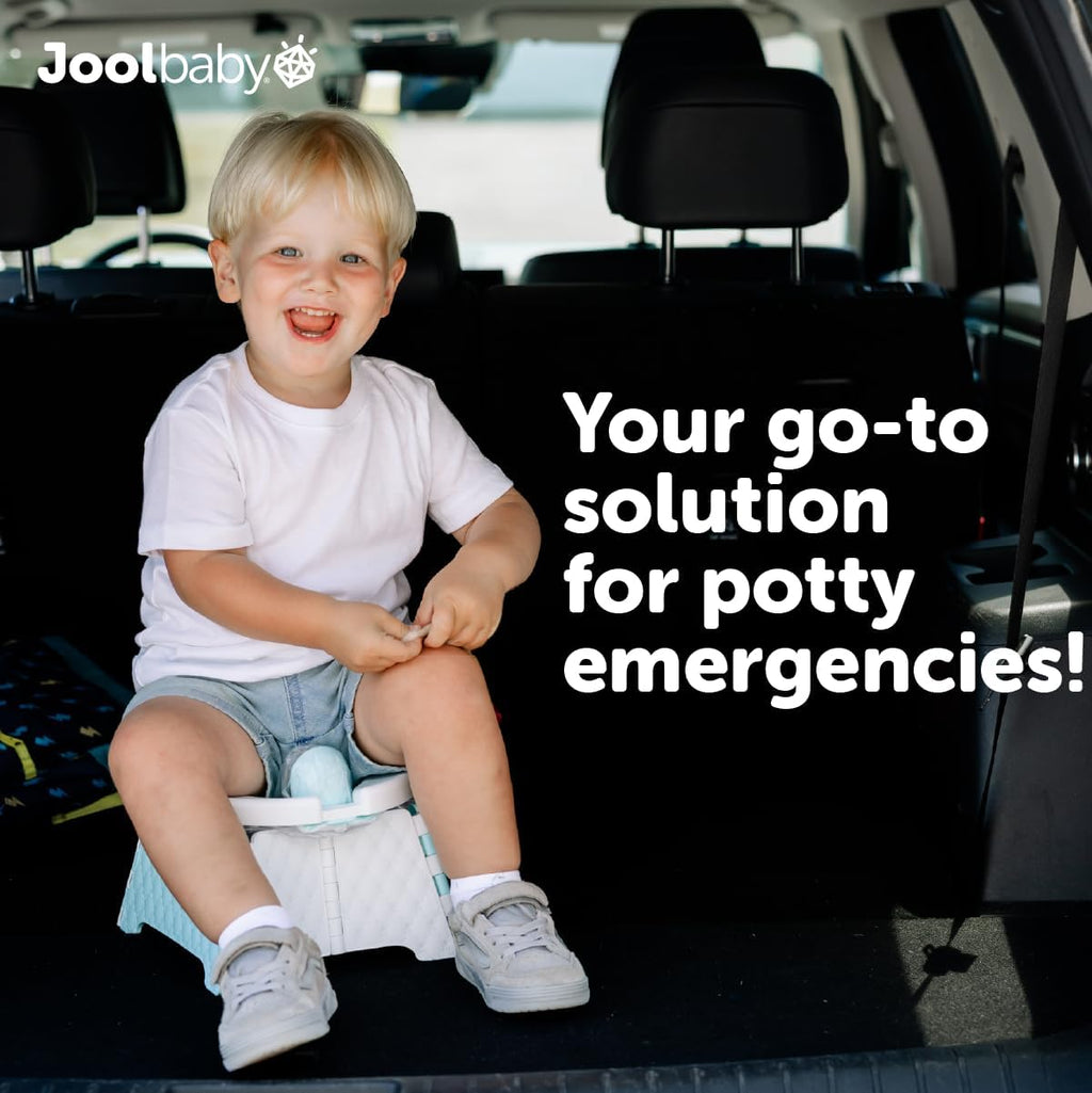Jool Baby Portable Potty Training Chair with Travel Bag and 30 Liners, Foldable, Indoor/Outdoor Use, Camping (Aqua)