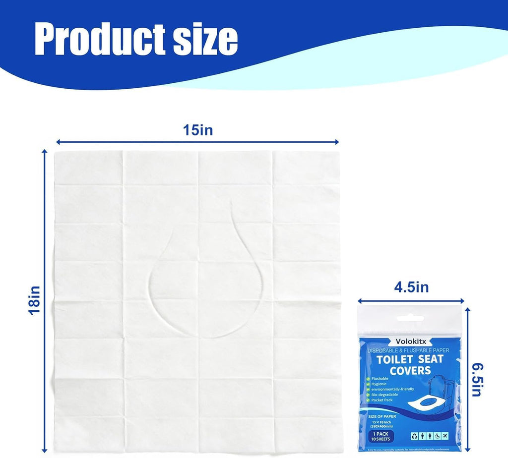 70 Pcs XL Toilet Seat Covers Disposable Flushable