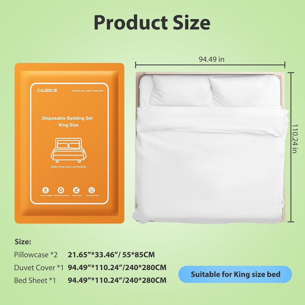 4 PCS Disposable Bed Sheet King Size for Travel