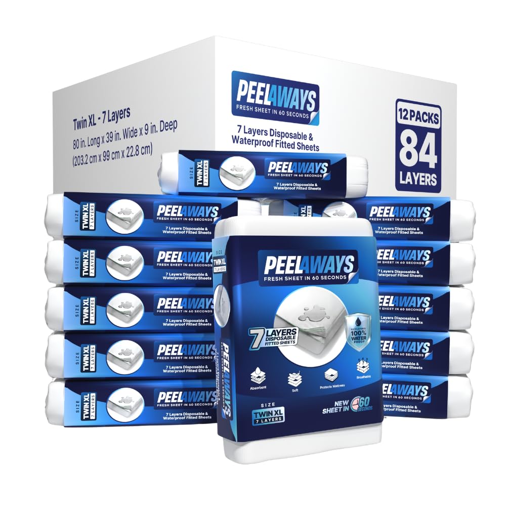 PeelAways 5-Layers | Waterproof Disposable Fitted Bed Sheets | Twin Size