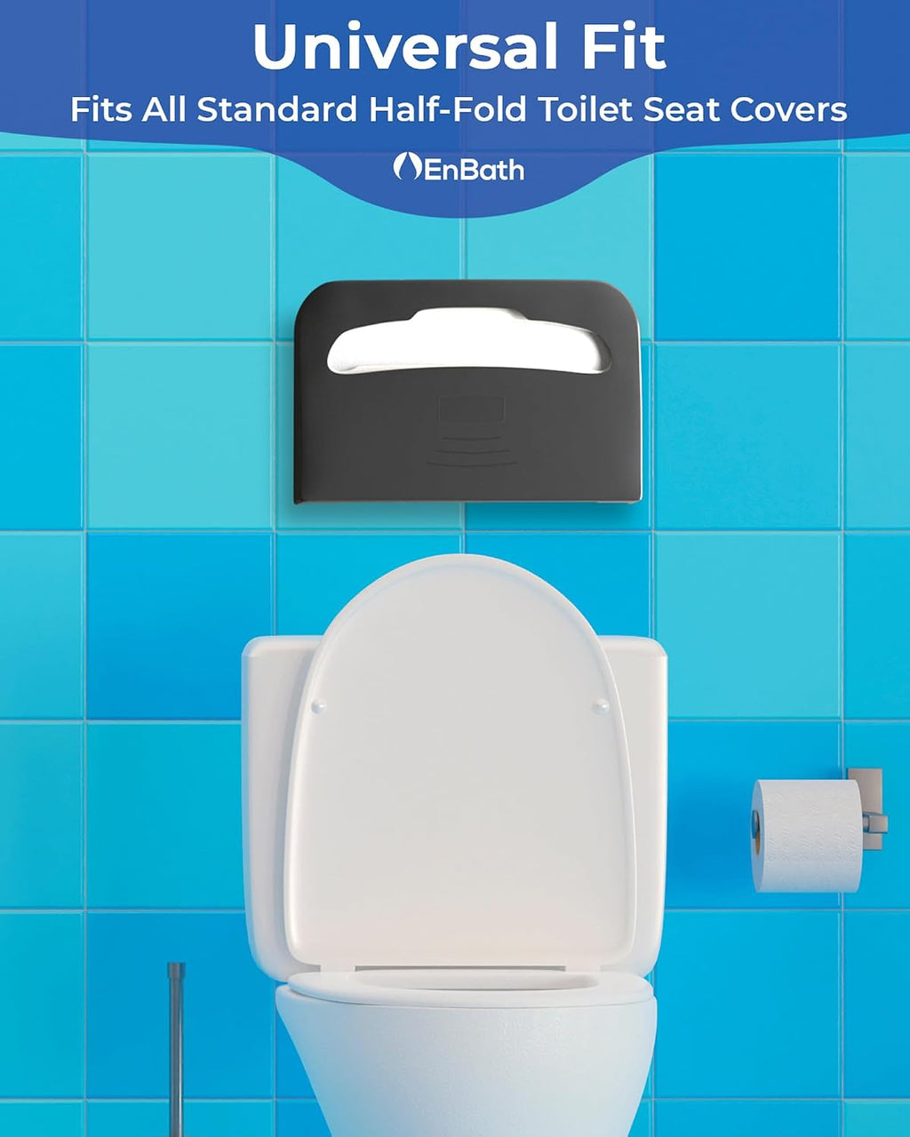 Commercial Toilet Seat Cover Dispenser Wall Mount (2-Pack), Black Half-Fold Toilet Seat Cover Holder for Bathroom/Restroom