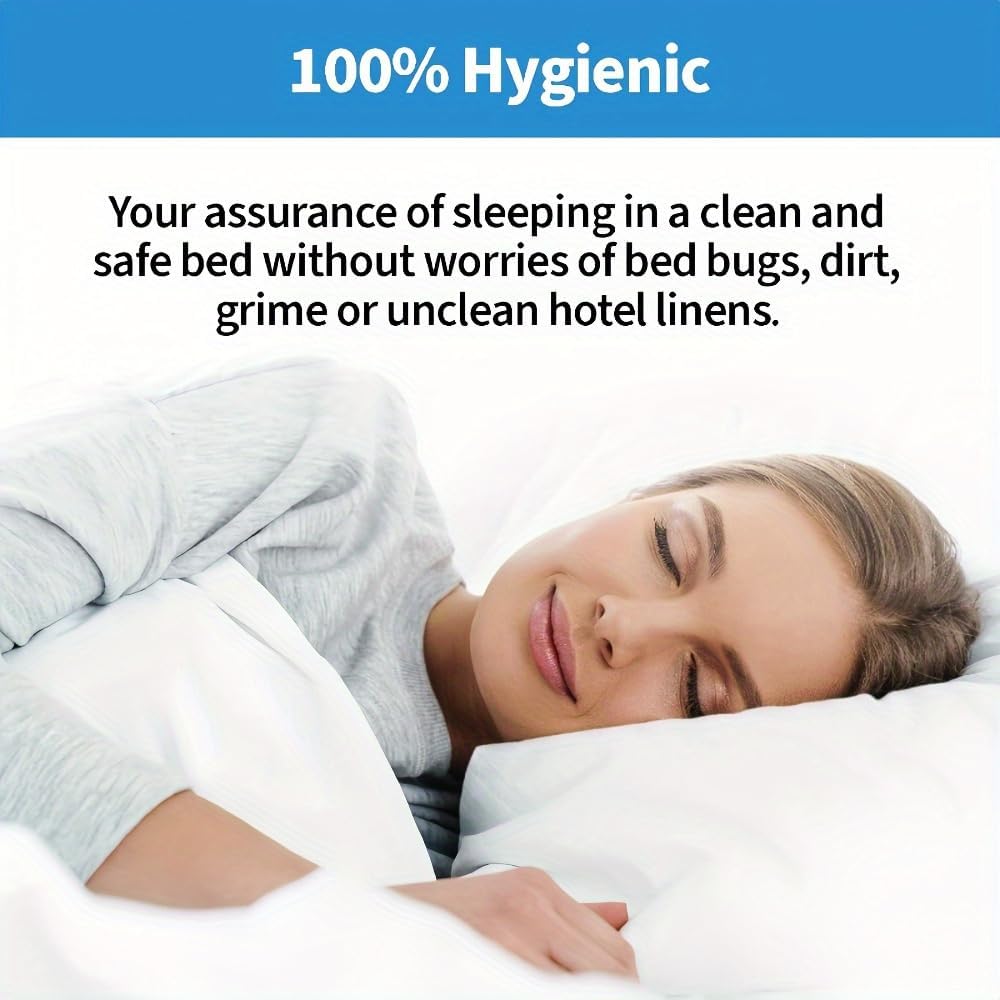 2pcs 1 Set Travel Disposable Bedding Set Breathable Non Woven Flat Sheet Duvet Cover & 2 Pillowcases White for Hotel Travel, 2pcs