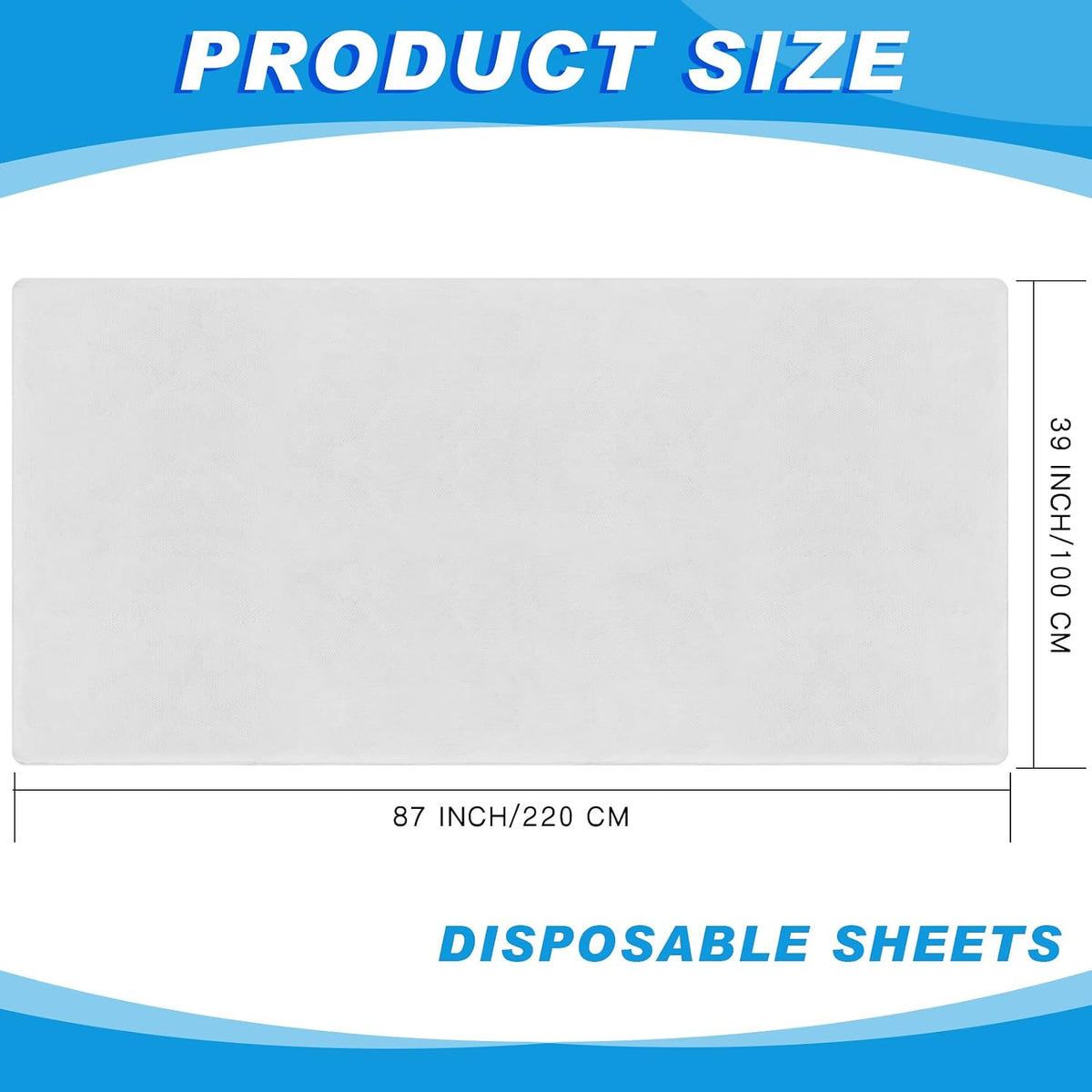Oudain 50 Pcs 39 x 87'' Disposable Fitted Sheets with Elastic, White