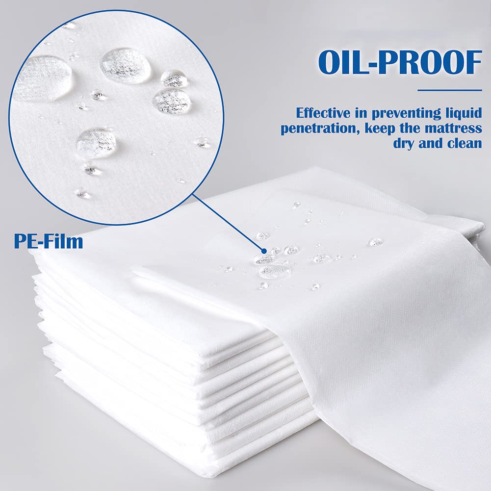 Disposable Bed Sheets, 20 Pcs Waterproof Bed Cover, White