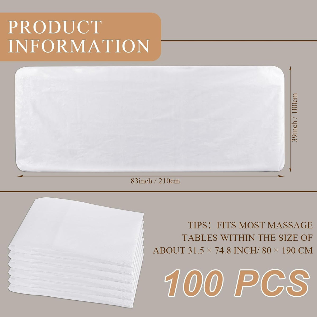 VitalCozy 100 Pcs Disposable Bed Covers Massage Table 39x83 Fitted