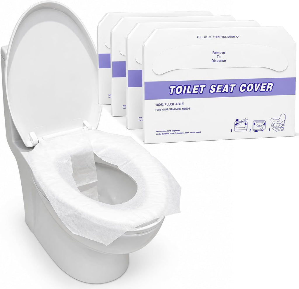 Flushable Toilet Seat Covers Half-Fold, modunful F6 Refills R6425