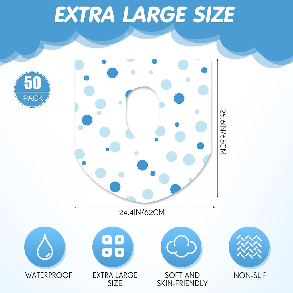 50 Packs Extra Large Disposable Toilet Seat Covers for Kids Adult, Dot