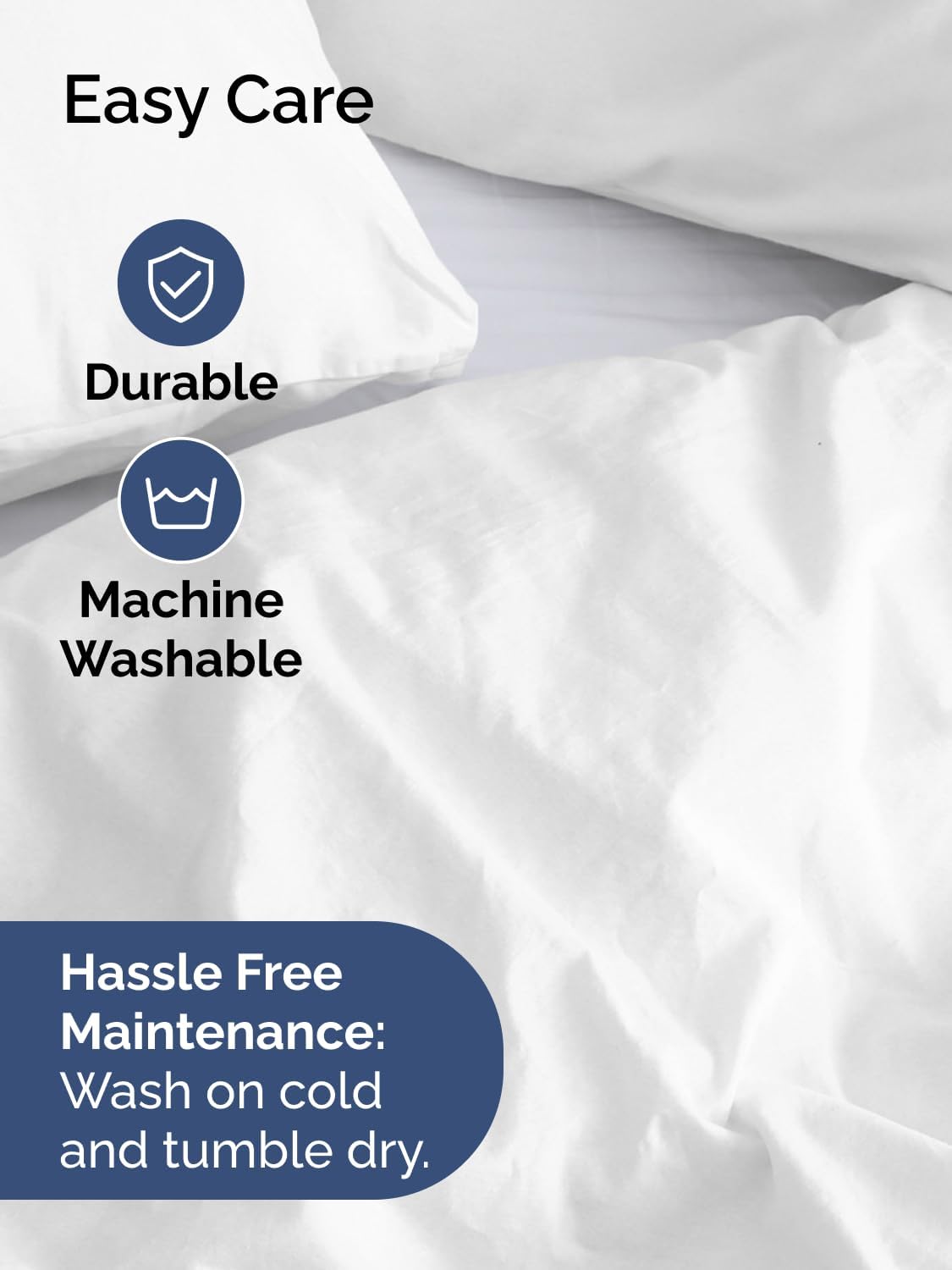 Duvet Cover King Size - Extra Soft 3 Piece with Zipper Closure - White