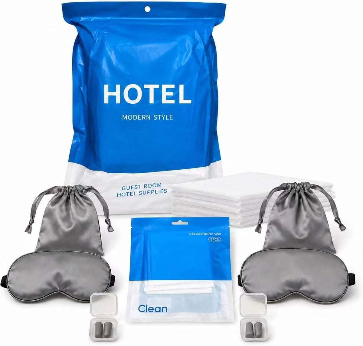14-Piece Disposable Travel Bedding Set, Sleep Accessories for Two