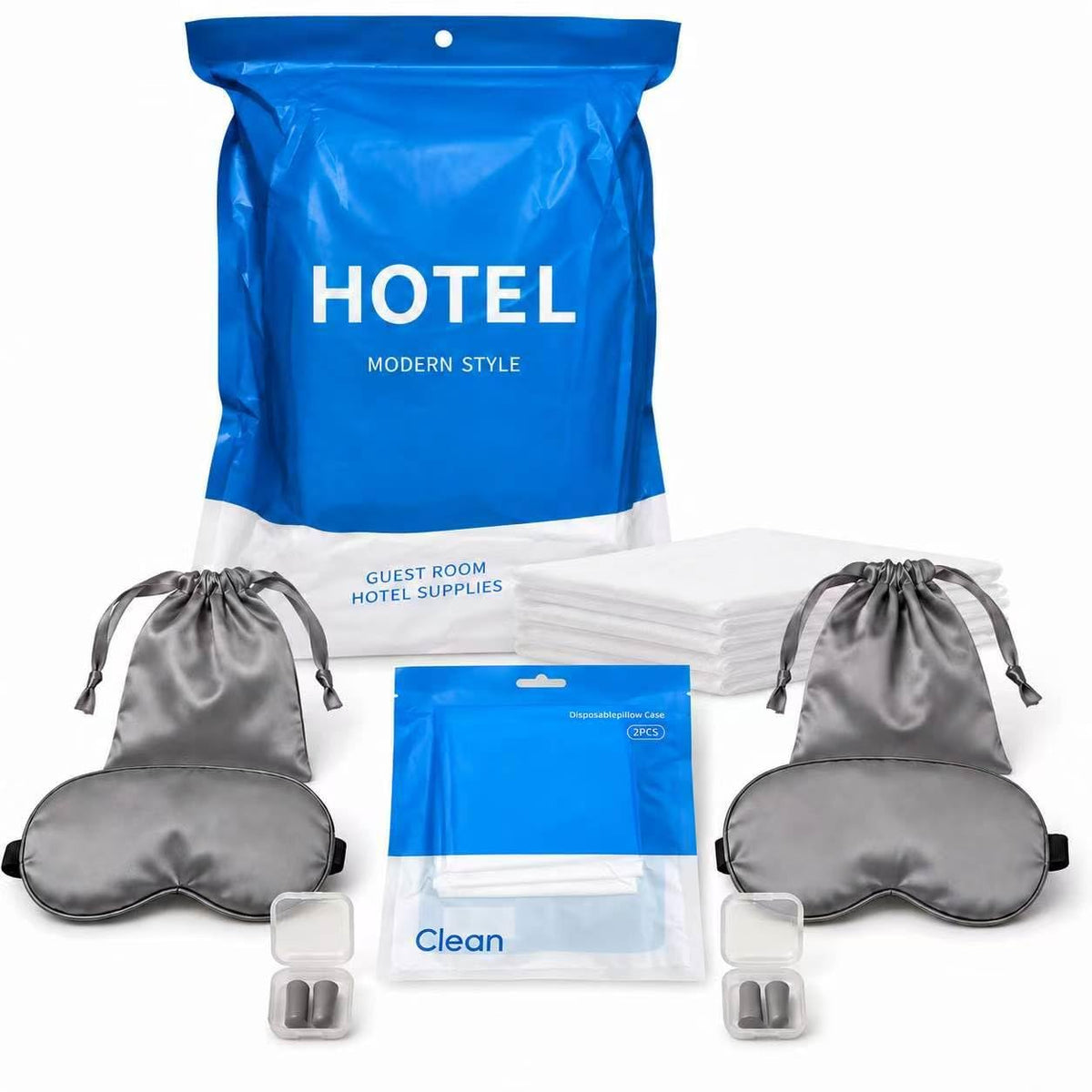14-Piece Disposable Travel Bedding Set, Sleep Accessories for Two