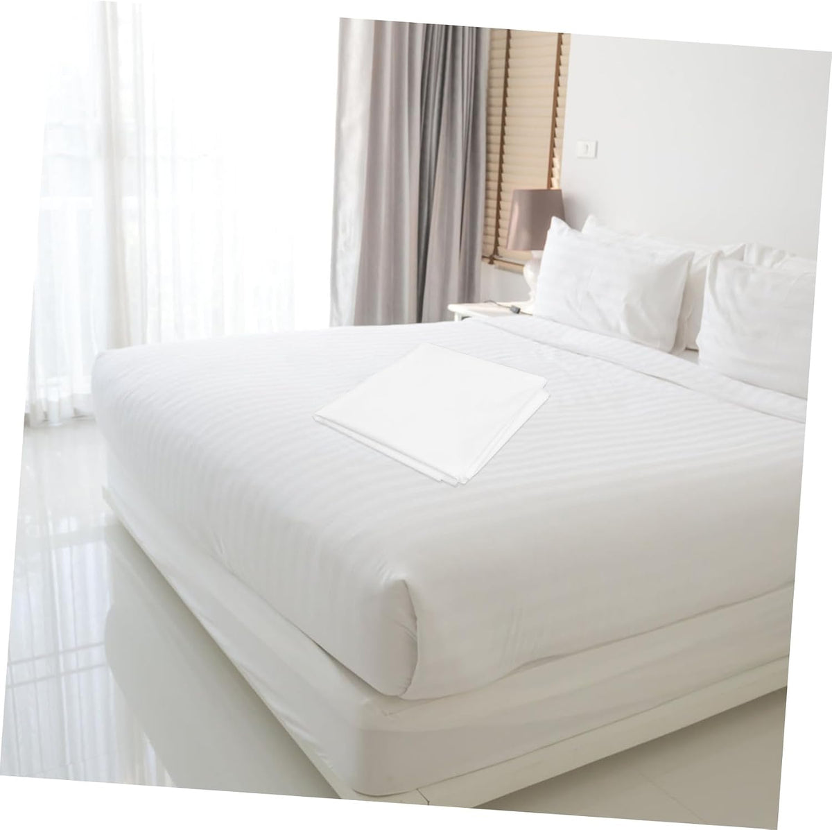 Disposable Bedding Set for Travel, Sheet Quilt Cover Pillowcases, White