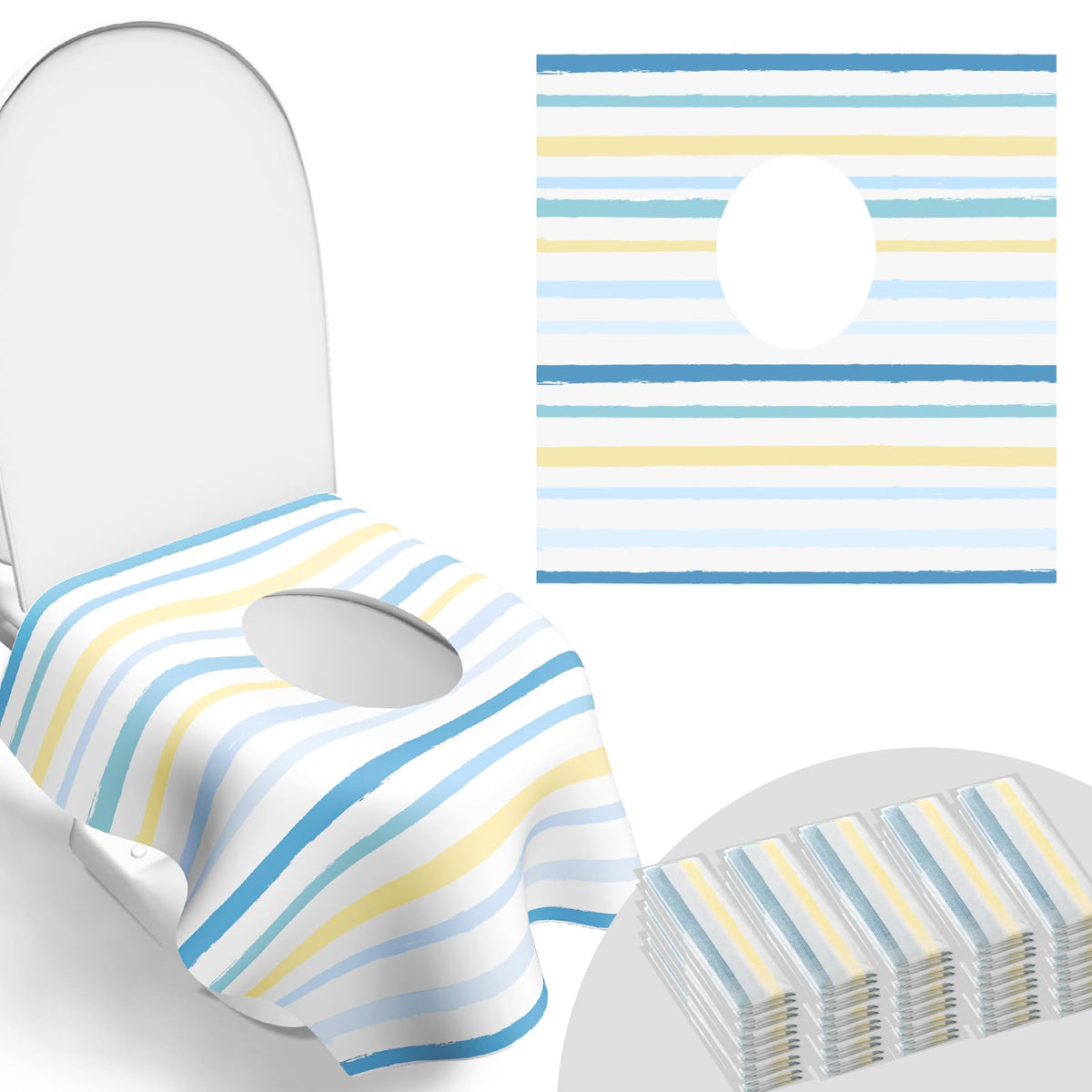 30 Pack Toilet Seat Covers Disposable, Large Waterproof Potty Covers for Toddlers, Kids, and Adults, Individually Wrapped for Travel, Toddler Potty Training for Public Restroom, Airplane, Trip