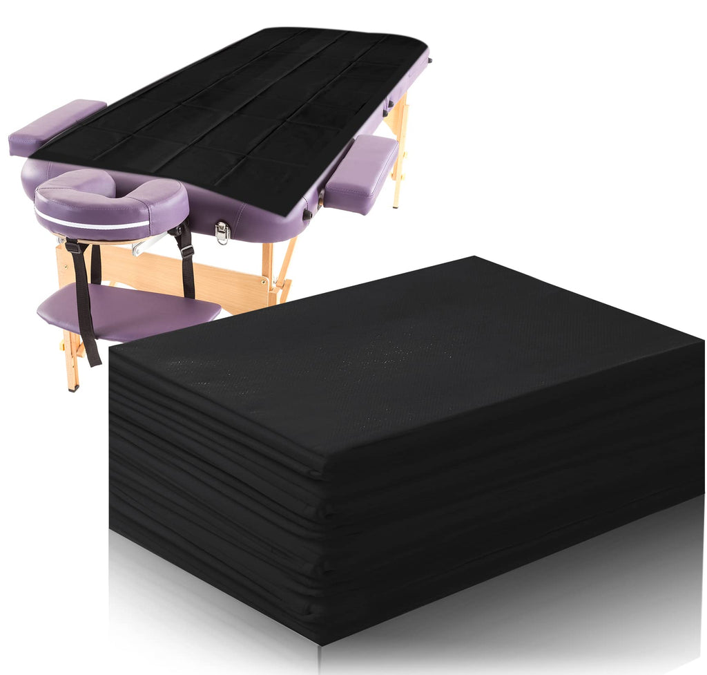 Boao 20 Pieces Disposable Bed Sheet Covers Spa Massage Table Sheet Waterproof Bed Covers Flat Sheets Non-woven Fabric, 31 x 71 Inches(White)