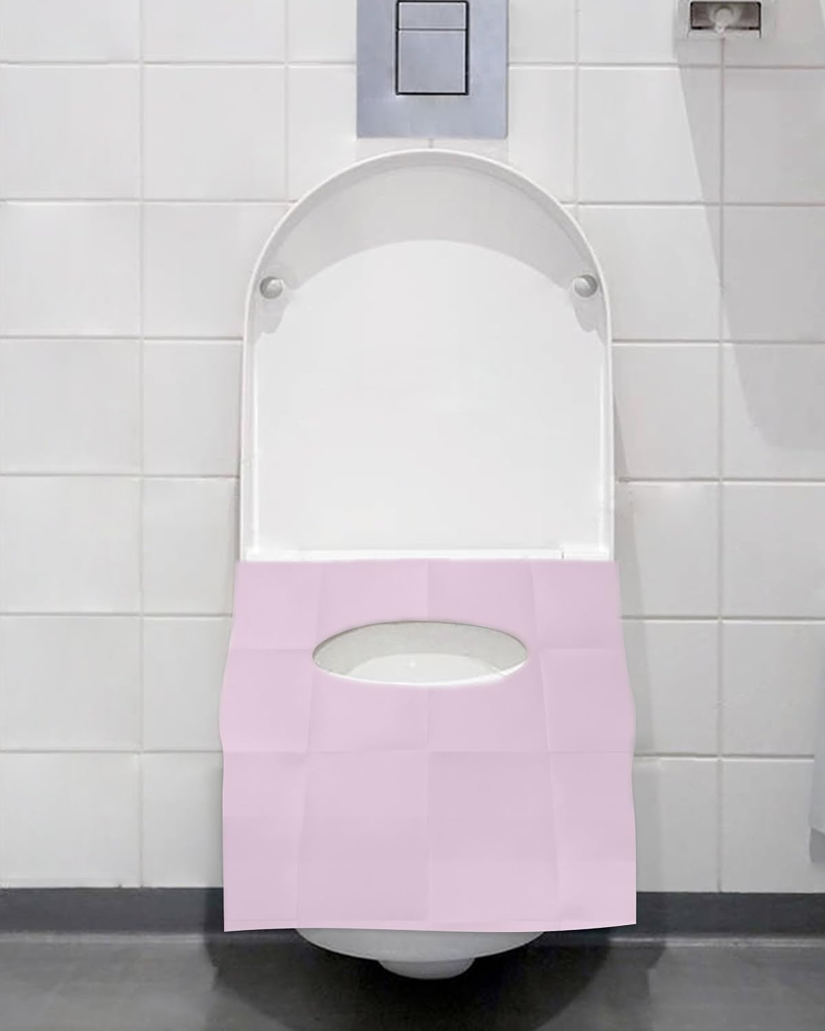 FOGOSO 50 Pack Disposable Toilet Seat Covers 16x24 Inch Extra Large Individually Wrapped Toilet Seat Shields Travel Accessories for Adults Kids-Pink