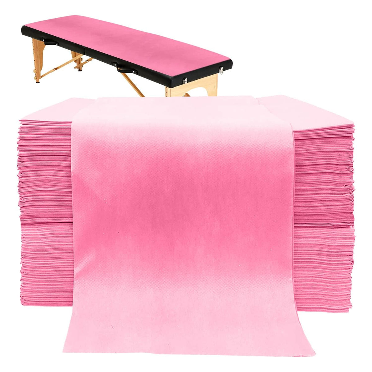 100PCS Disposable Bed Sheets, Disposable Massage Table Sheets, Disposable Bed Covers for SPA Lash Wax Tattoo Salon, Non Woven Fabric, 71" x 31" White