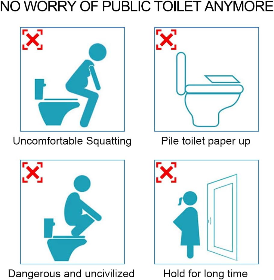 50 Pack Disposable Plastic Toilet Seat Covers for Travel, Adults, Kids
