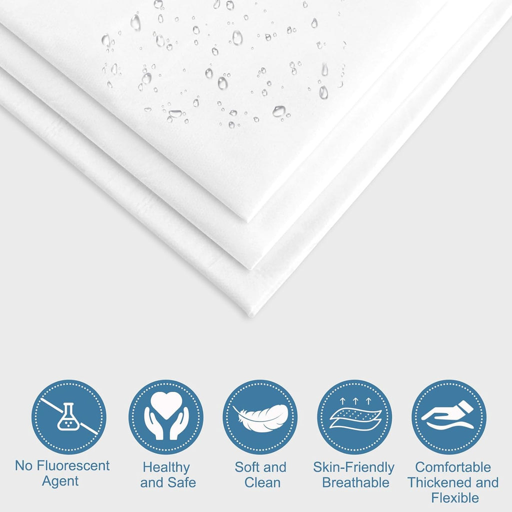 4pcs Superior Disposable Travel Bedset Ready-to-Use Large Size Bed Linens Including One Bedsheet, One Quilt Cover, Two Pillowcases, Portable Bedding Set Breathable for Hotel Camping Trip Hospital