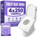 ZENOVA Toilet Seat Covers Disposable Flushable(250x4Packs, 1000Pcs) - Large Size 14.7x16.7" (Half-Fold) Toilet Seat Cover - Paper Liners for Restroom, Bathroom, Kids Potty Training