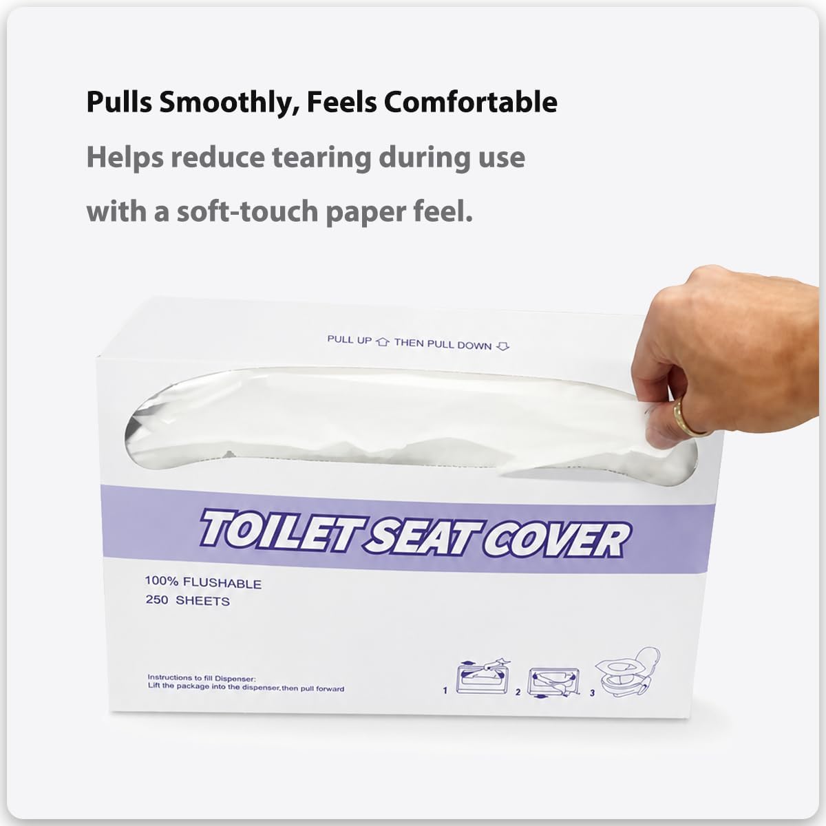 Flushable Toilet Seat Covers Half-Fold, modunful F6 Refills R6425