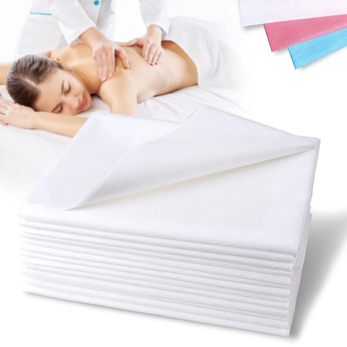 Disposable Bed Sheets, 20 Pcs Waterproof Bed Cover, White