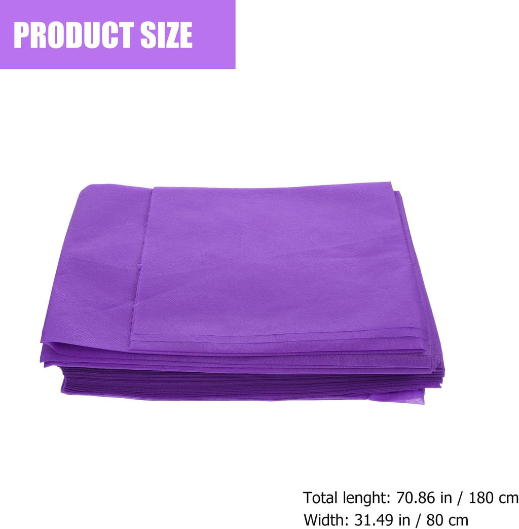 10pcs Disposable Nonwoven Massage Bed Sheets, Purple Portable Covers