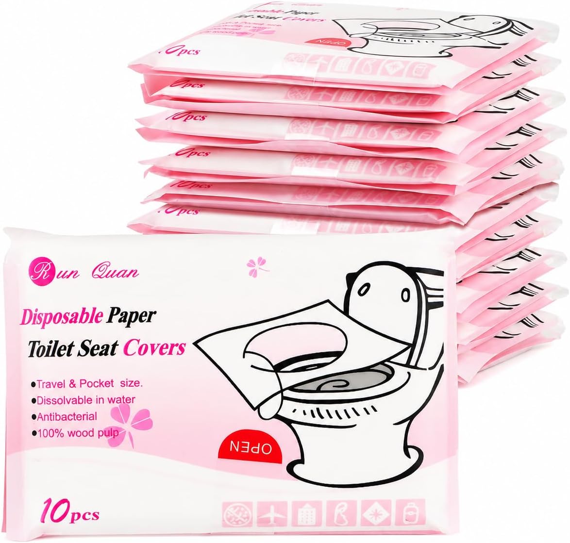 100 Pcs XL Toilet Seat Covers Disposable Flushable Paper for Potty Training