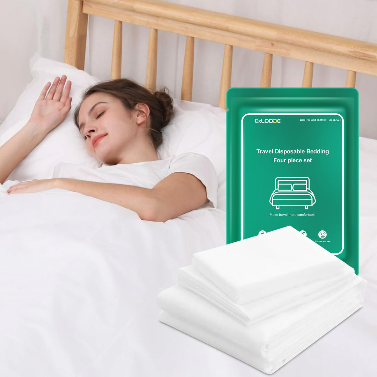 2 Pack Disposable Bed Sheet King Size for Travel Disposable Sheet for Hotel