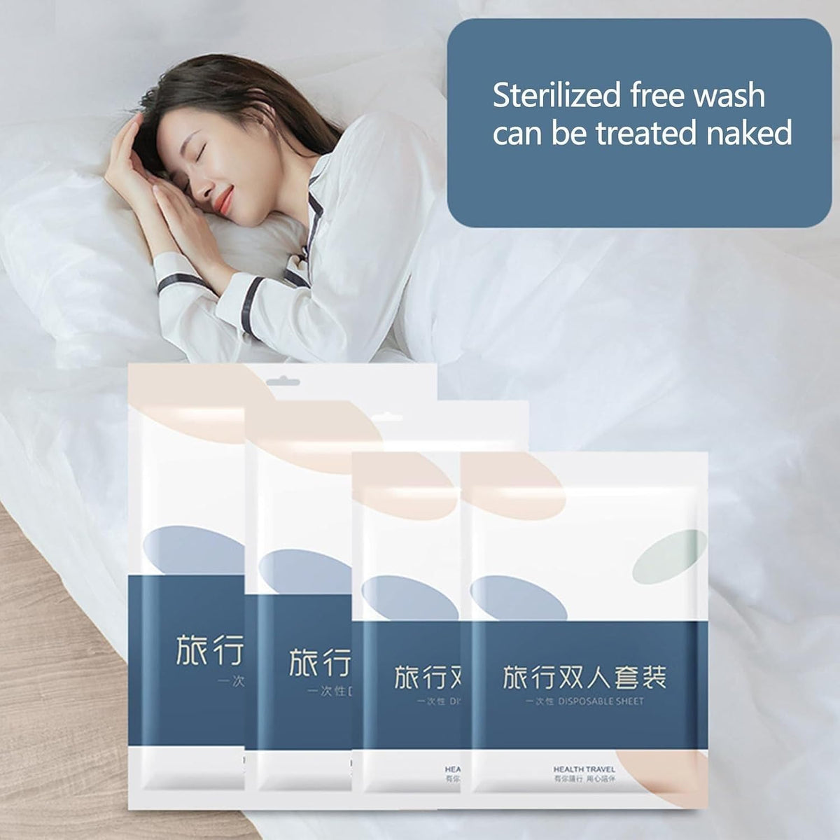 Disposable Bed Sheet, Duvet Cover, and Pillowcase Set, Made of Thickened Non-Woven Fabric with high Breathability, Suitable for Hotels, guesthouses, and Home use.(B,Singles)