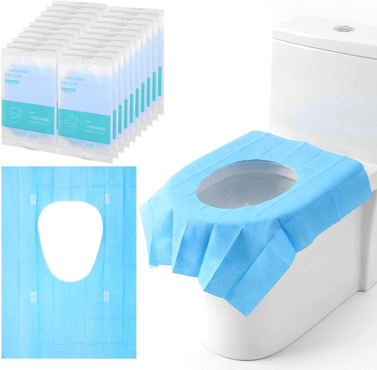100 Pack Disposable Toilet Seat Covers 16x24 Inch Travel Toilet Covers