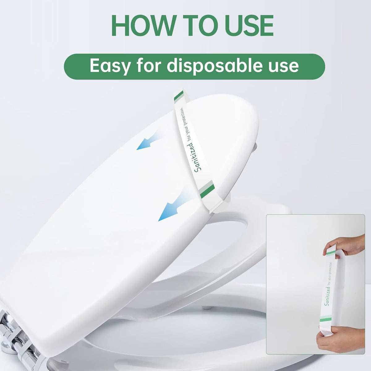 Germiwipe Printed Toilet Seat Bands, Paper, (Case of 500) Green