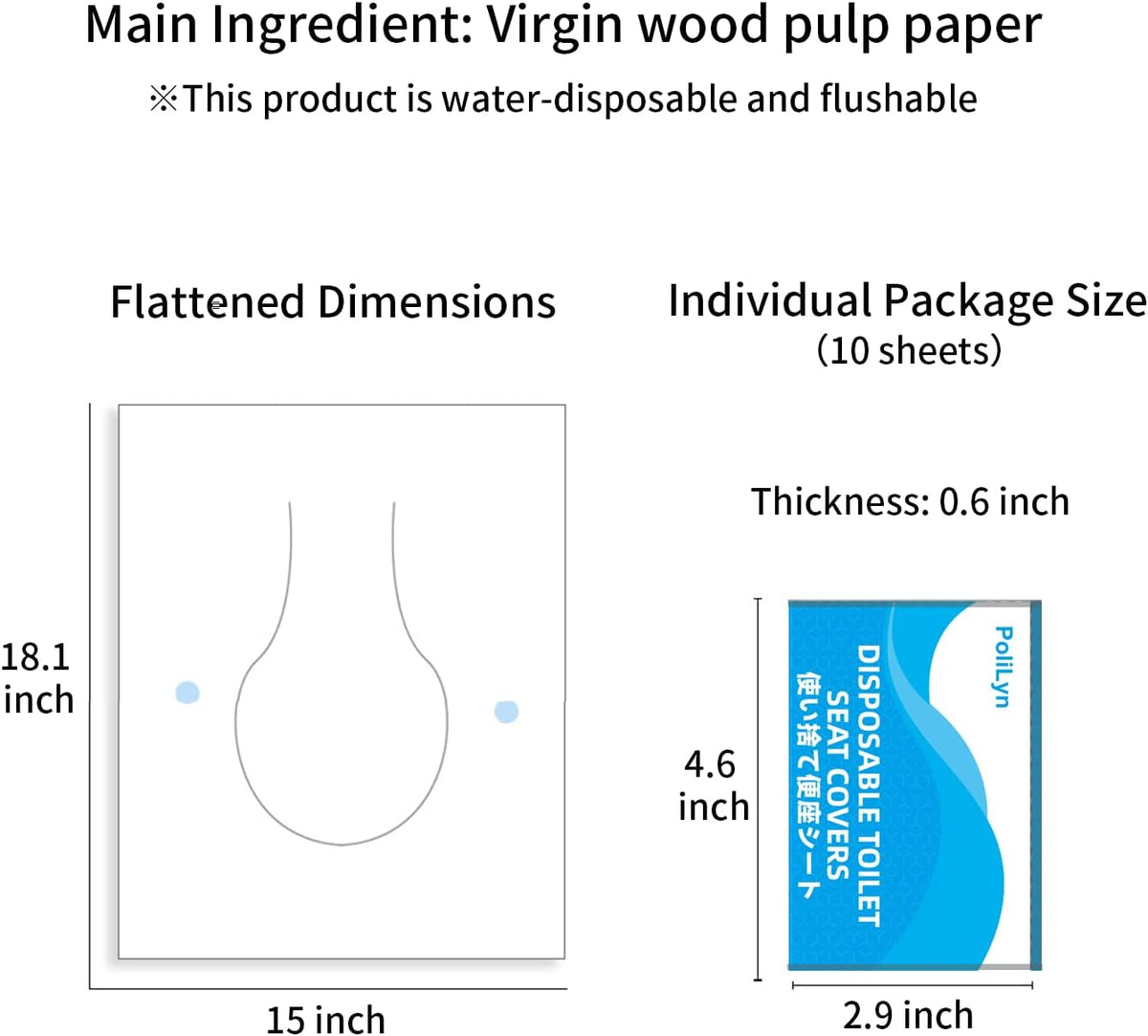 Disposable Toilet Seat Covers | 10 Sheets x 5 Packs, Adhesive Secured, Physical Isolation Design | Travel Accessories for Public Restrooms, Camping & Airplane (50, M)