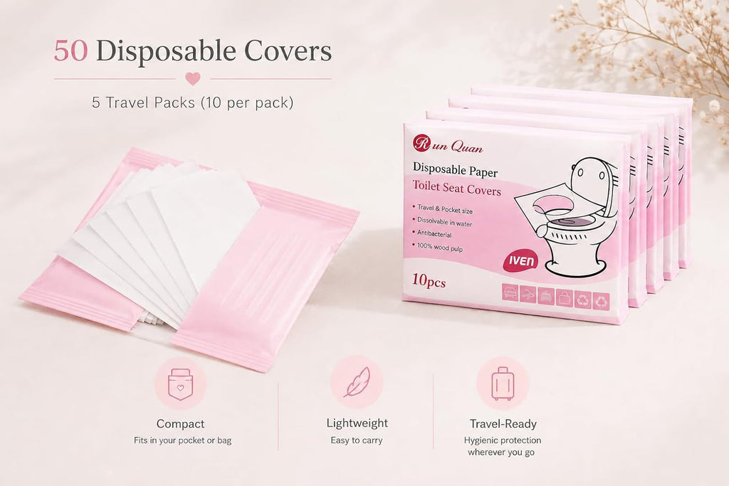 Disposable, Flushable Toilet Seat Covers, 50 Pack, Biodegradable