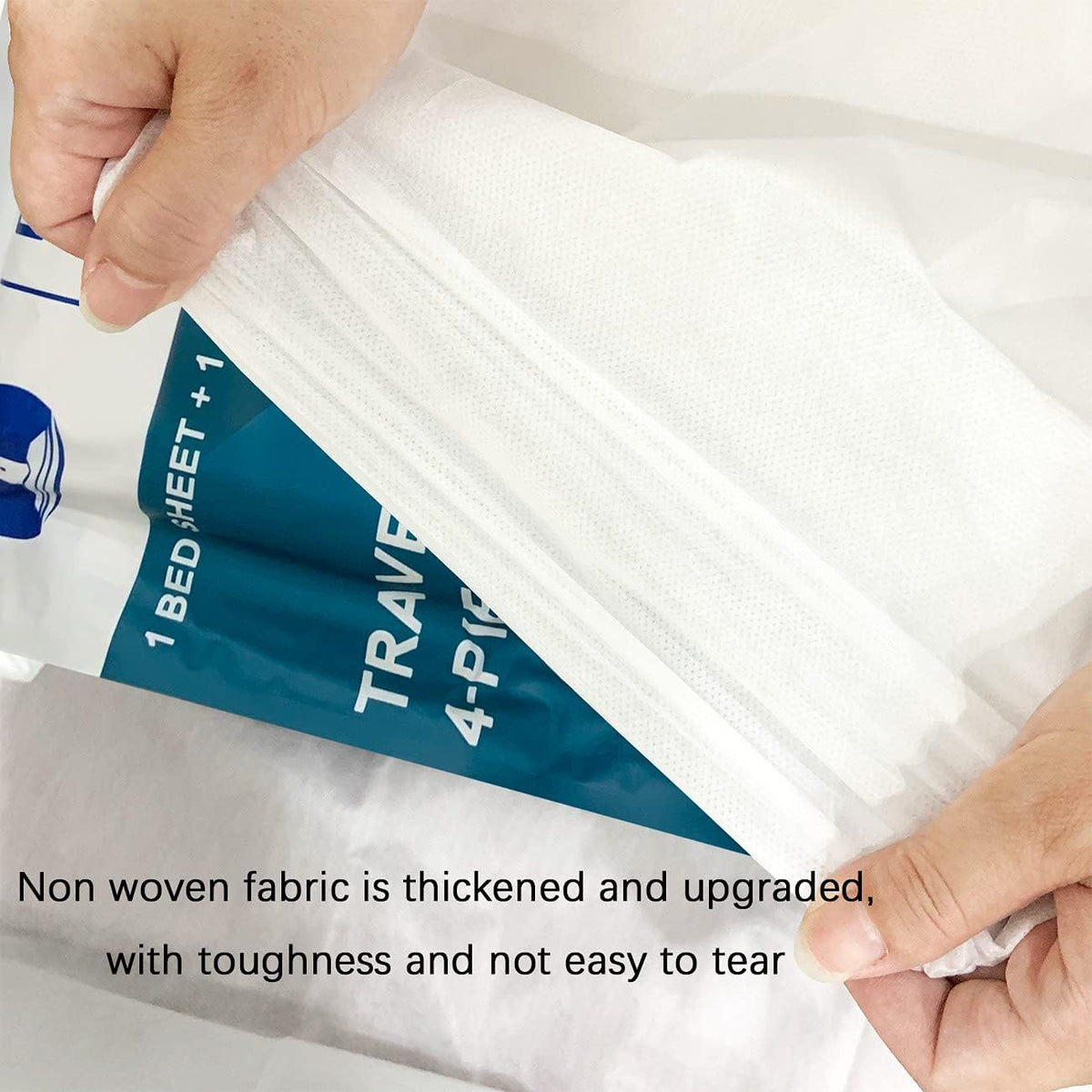 Yutianli Two Sets of Disposable Bed Sheets, Quilt Cover and Pillow case Set for Hotel and Travel. Portable Ready to use Bedding Set (Travel 4-Piece Double) 2 Sets