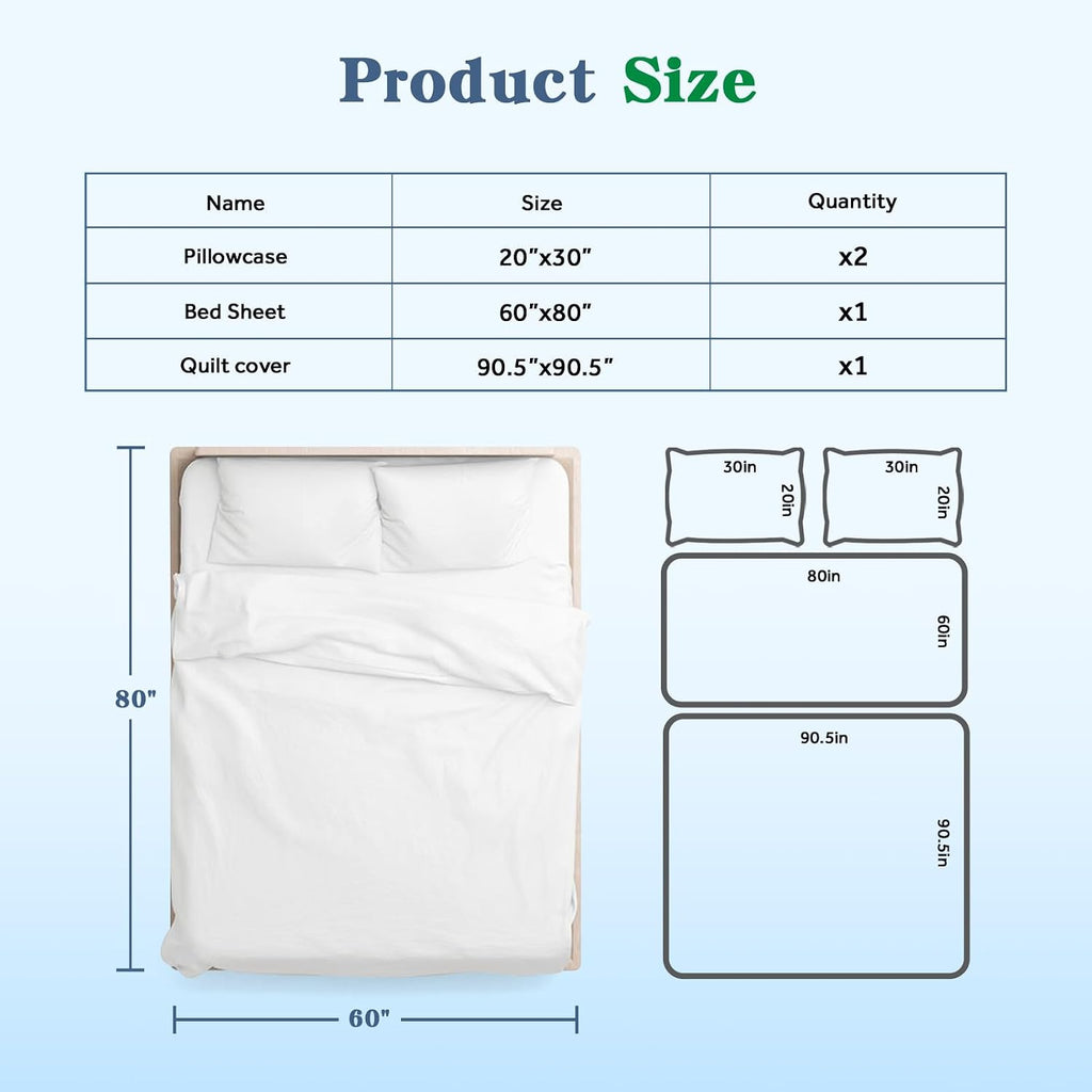 Kmall Disposable Sheets for Travel Queen Size, Disposable Bedding Sheet Set with 1 Fat Sheet, 1 Duvet Cover & 2 Pillowcases, Thick & Soft, Portable for Hotel Guest Bed SPA Business Trip Camping