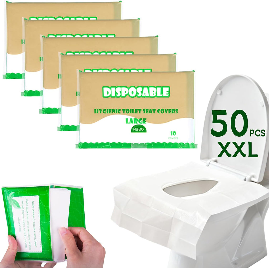 Toilet Seat Covers Flushable XXL 50 Pcs for Adults Kids
