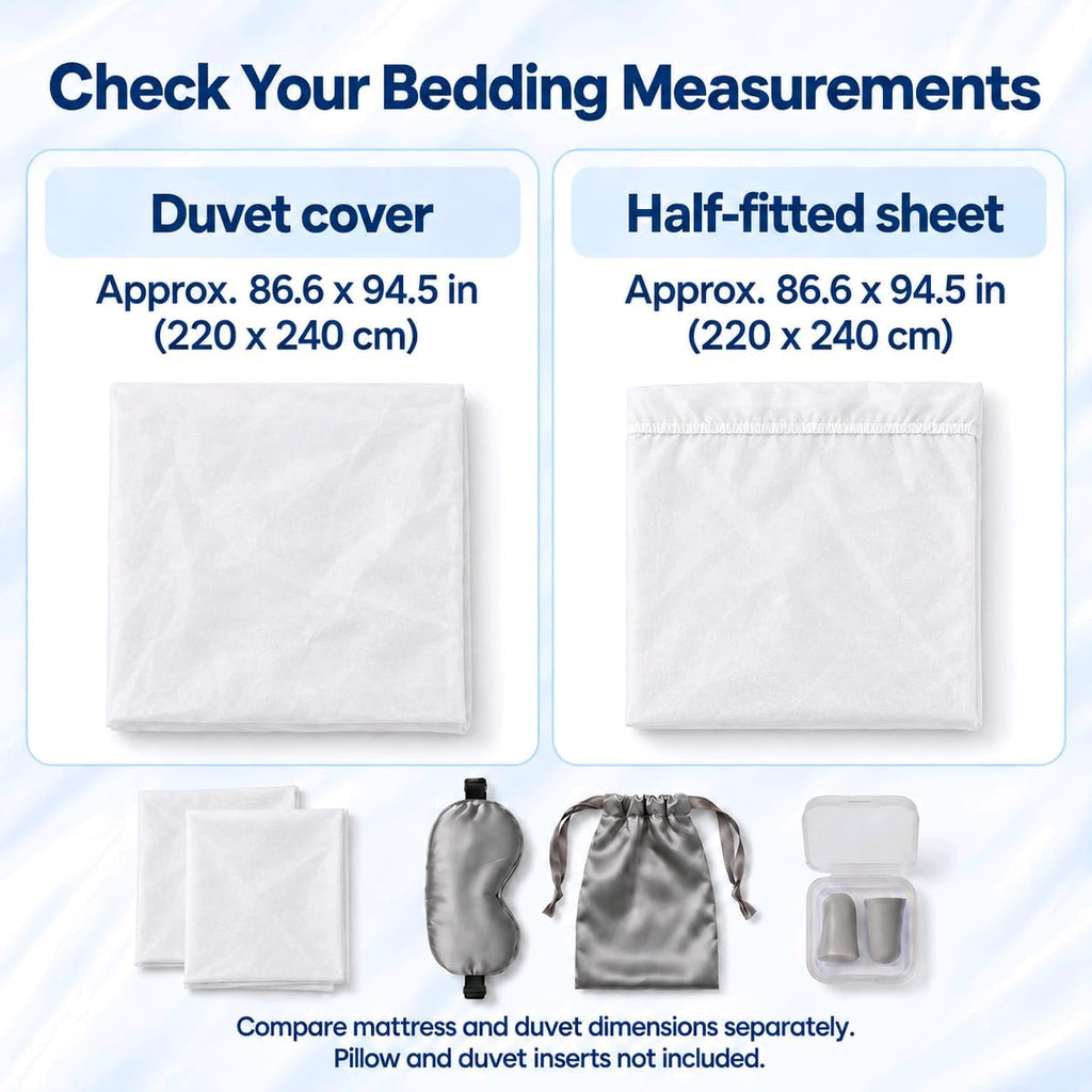 10-Piece Disposable Travel Bedding Set with Sleep Accessories