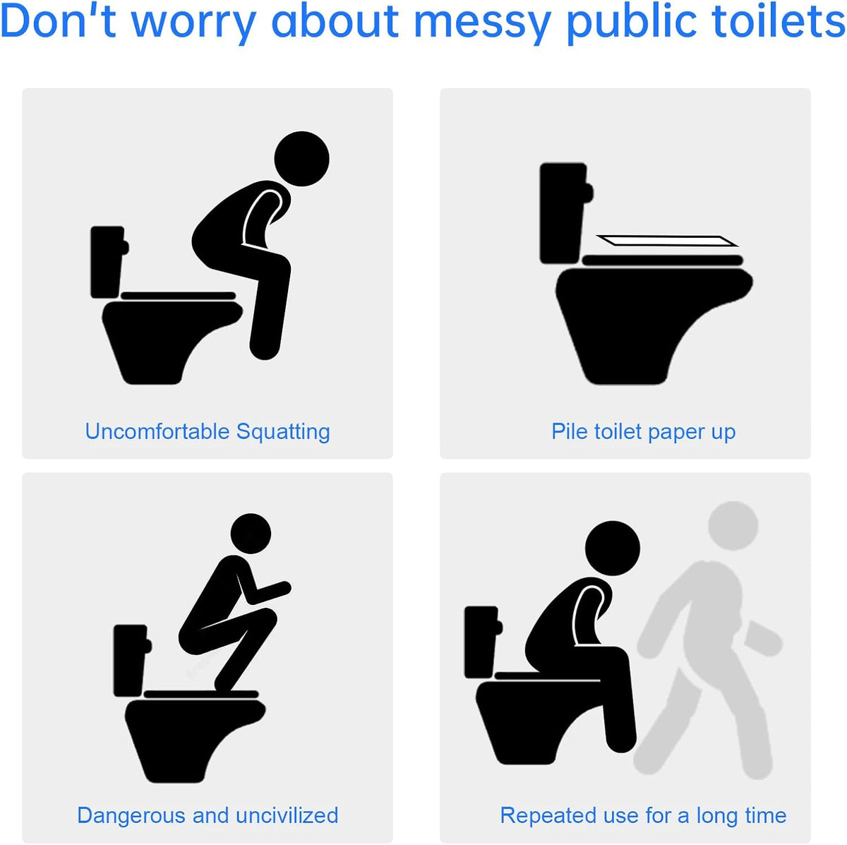10 Pack Disposable Toilet Seat Covers for Travel Toilet Seat Mat Portable Disposable Toilet Seat Covers for Outing Hotel Hospital Public Toilet (Individual Package)