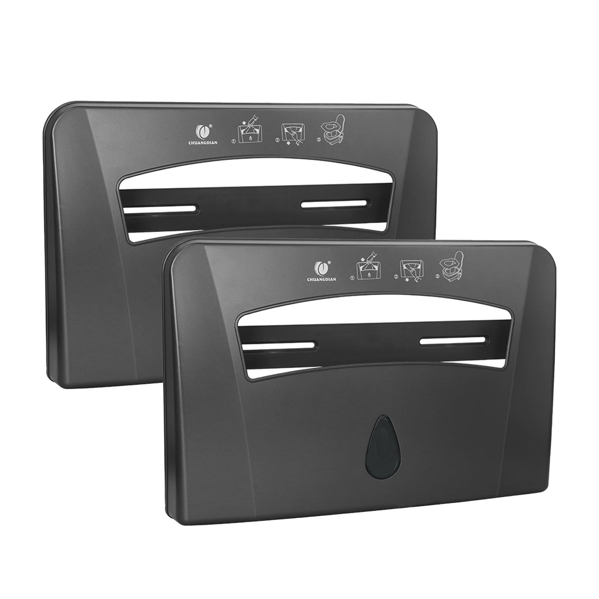 Toilet Seat Cover Dispenser, Dark Grey, 2-Pcs