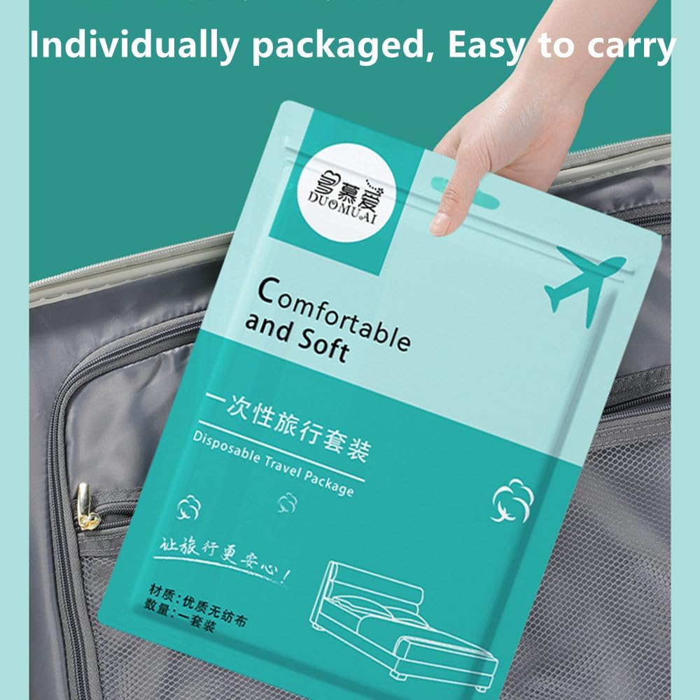 Disposable Bed Sheets Twin XL Size, Disposable Travel Sheets for Hotel with Quilt Cover and Pillowcase, Disposable Bedding Travel Bedding Disposable Sheets, No Need Wash Bed Sheets