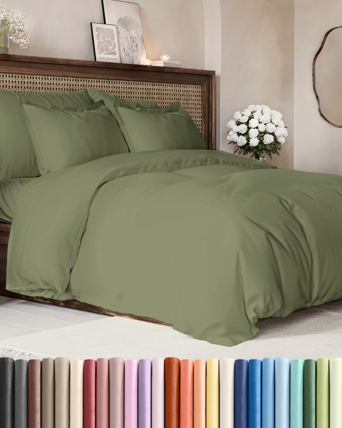 Duvet Cover King Size - Extra Soft 3 Piece with Zipper Closure - White