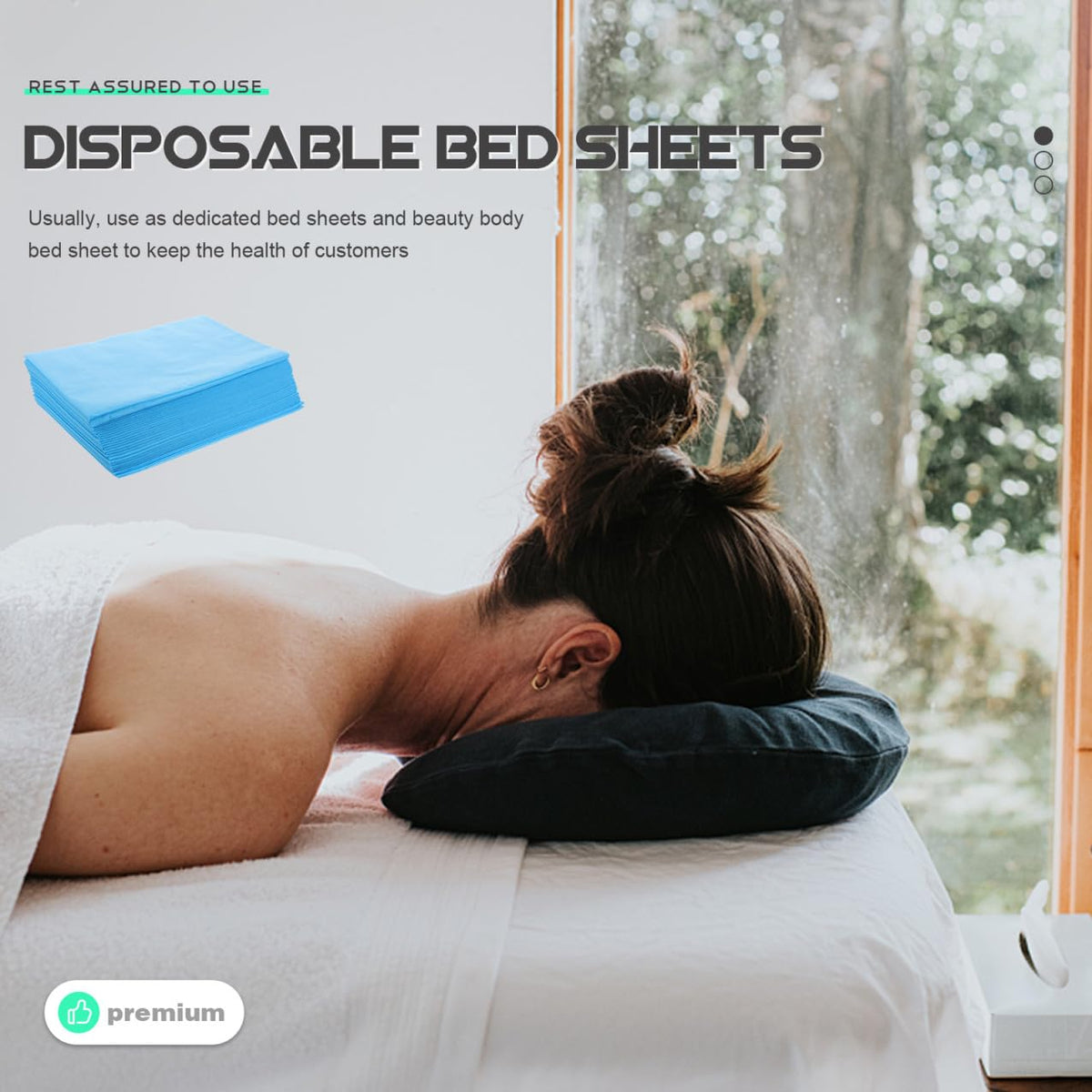 Generic 10pcs Sheets Disposable Bed Cover Duvet Headrest Pillows My Massage Pillow Massage Table Bed Bolster Cooling Pillow Massage Bed Pillow Protectors Blanket Non-woven Fabric Sky-blue