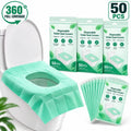 3D Toilet Seat Covers Disposable Sterilized - 360° Full Wraparound | Safe for Adults and Kids Potty Training & Effectively Blocks Germs, Waterproof & Durable & Thick, Individually Wrapped for Travel, Public Restroom, Camping